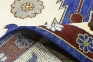 Blue Geometric 9X12 Kazak Oriental Rug