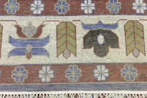 Blue Geometric 9X12 Kazak Oriental Rug