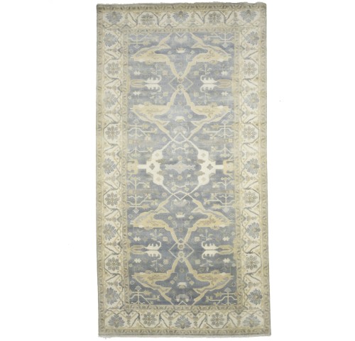 Gray Floral 8X16 Oushak Oriental Rug