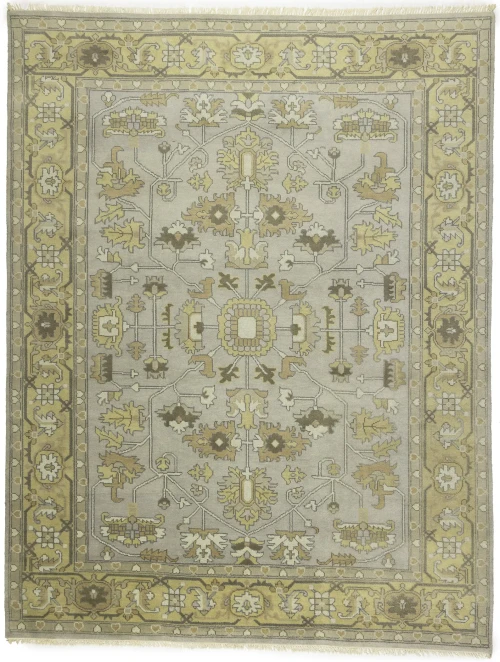 Gray Floral Traditional 9X12 Oushak Chobi Oriental Rug