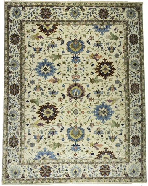 Cream Floral Osh Chobi 12X15 Peshawar Oriental Rug