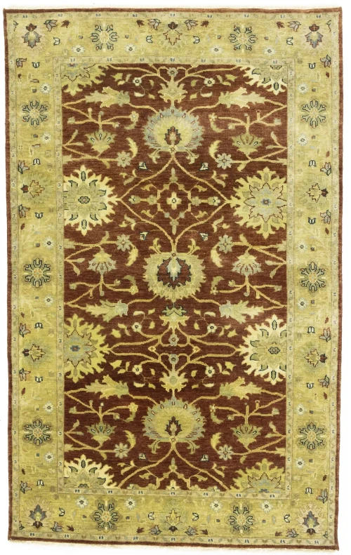 Rust Floral Osh Chobi 5X8 Peshawar Oriental Rug