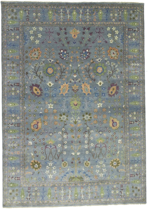 Muted Colors Floral 10X14 Oushak Chobi Oriental Rug