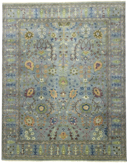 Muted Colors Floral 8X10 Oushak Chobi Oriental Rug