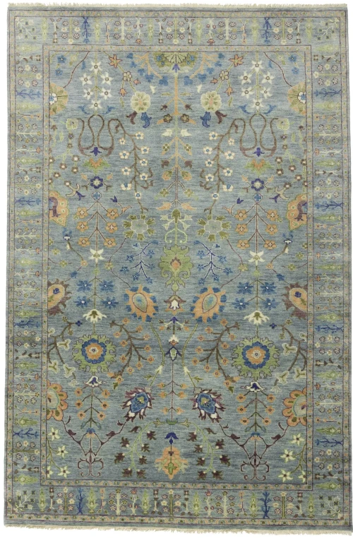 Muted Colors Floral 6X9 Oushak Chobi Oriental Rug