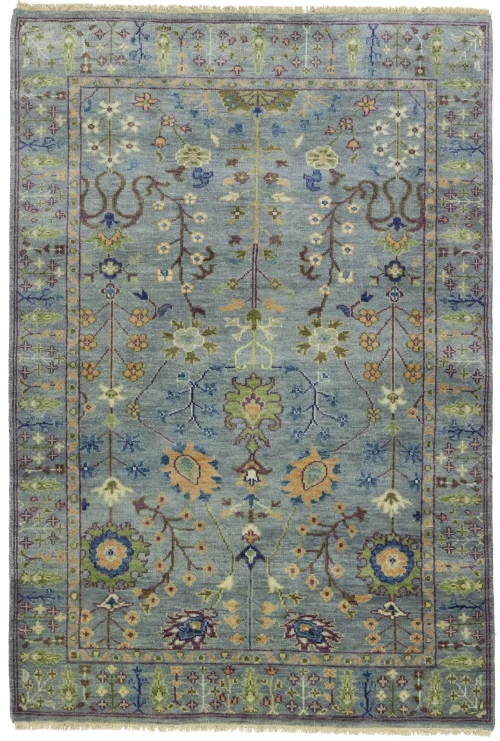 Muted Colors Floral 4X6 Oushak Chobi Oriental Rug