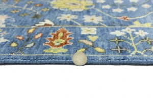 Blue Floral Traditional 3X5 Oushak Chobi Oriental Rug