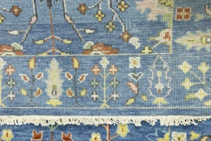 Blue Floral Traditional 3X5 Oushak Chobi Oriental Rug