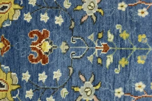 Blue Floral Traditional 3X5 Oushak Chobi Oriental Rug