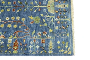Blue Floral Traditional 3X5 Oushak Chobi Oriental Rug