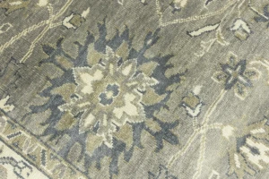 Gray Floral Peshawar 6X9 Oushak Chobi Oriental Rug