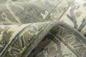 Gray Floral Peshawar 6X9 Oushak Chobi Oriental Rug