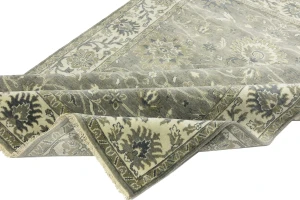 Gray Floral Peshawar 6X9 Oushak Chobi Oriental Rug