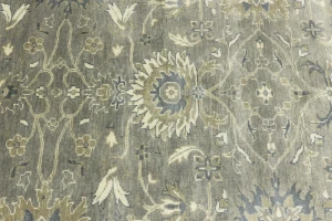 Gray Floral Peshawar 6X9 Oushak Chobi Oriental Rug