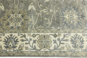 Gray Floral Peshawar 6X9 Oushak Chobi Oriental Rug