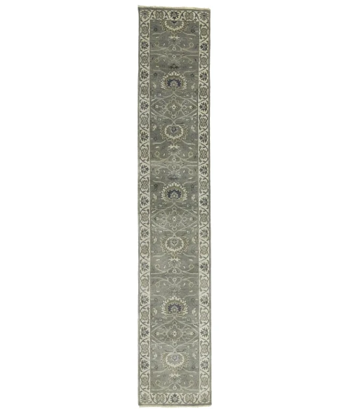 Taupe Floral 2'5X13'5 Osh Chobi Peshawar Oriental Runner Rug