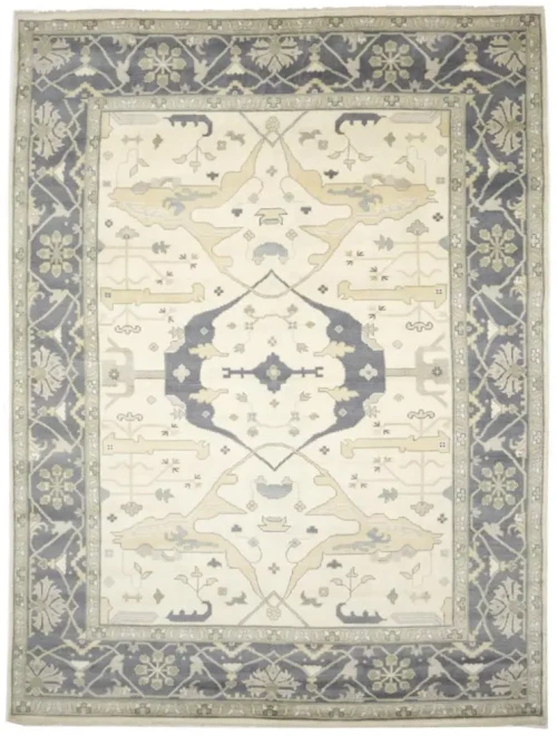 Muted Colors Floral 10X14 Oushak Chobi Oriental Rug