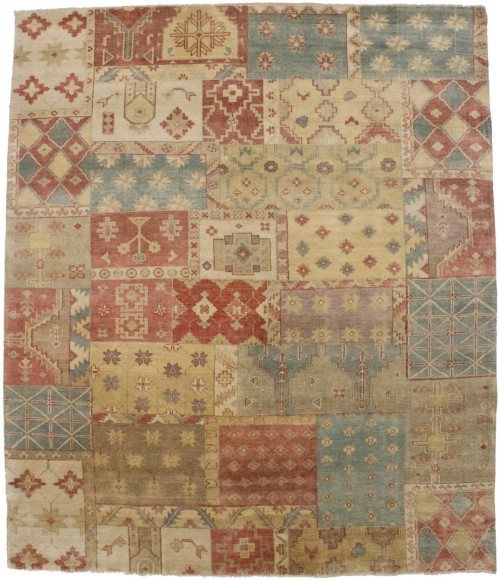 Multicolored Geometric 8X10 Patchwork Oriental Rug