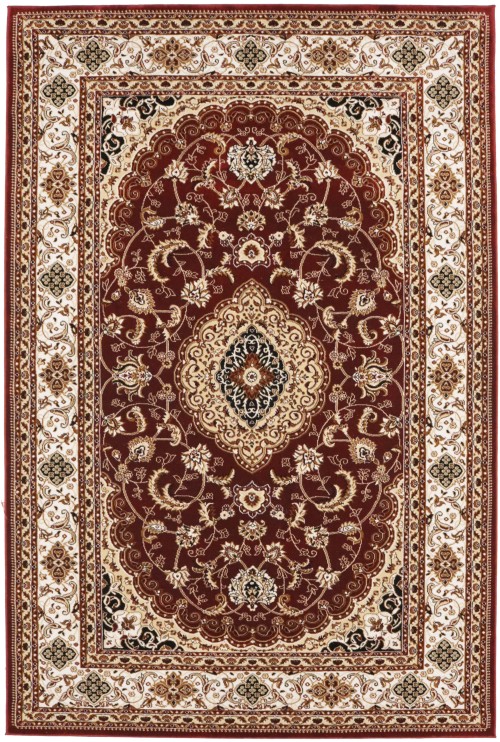 Red Floral Oriental Style 5X8 Machine-Made Rug