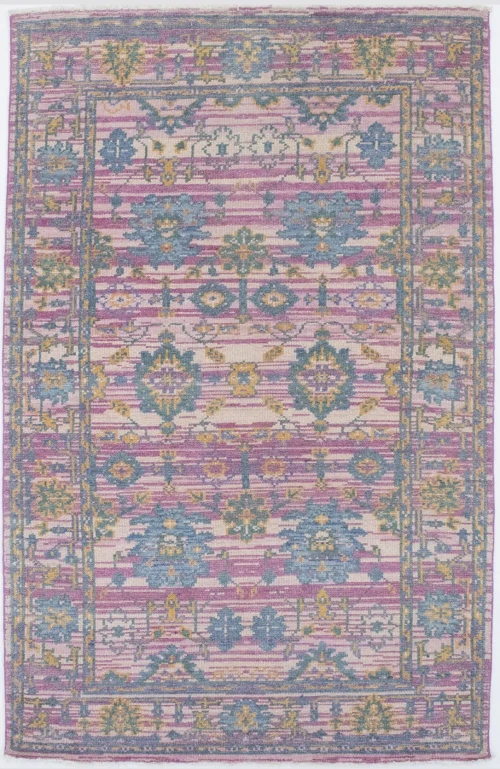 Muted Magenta Floral Chobi 5X8 Modern Oriental Rug