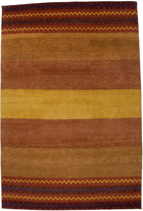 Multicolored Stripes 7X10 Indo-Gabbeh Oriental Rug