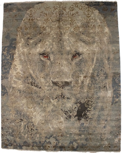 Pictorial Lion Design 8X10 Modern Oriental Rug