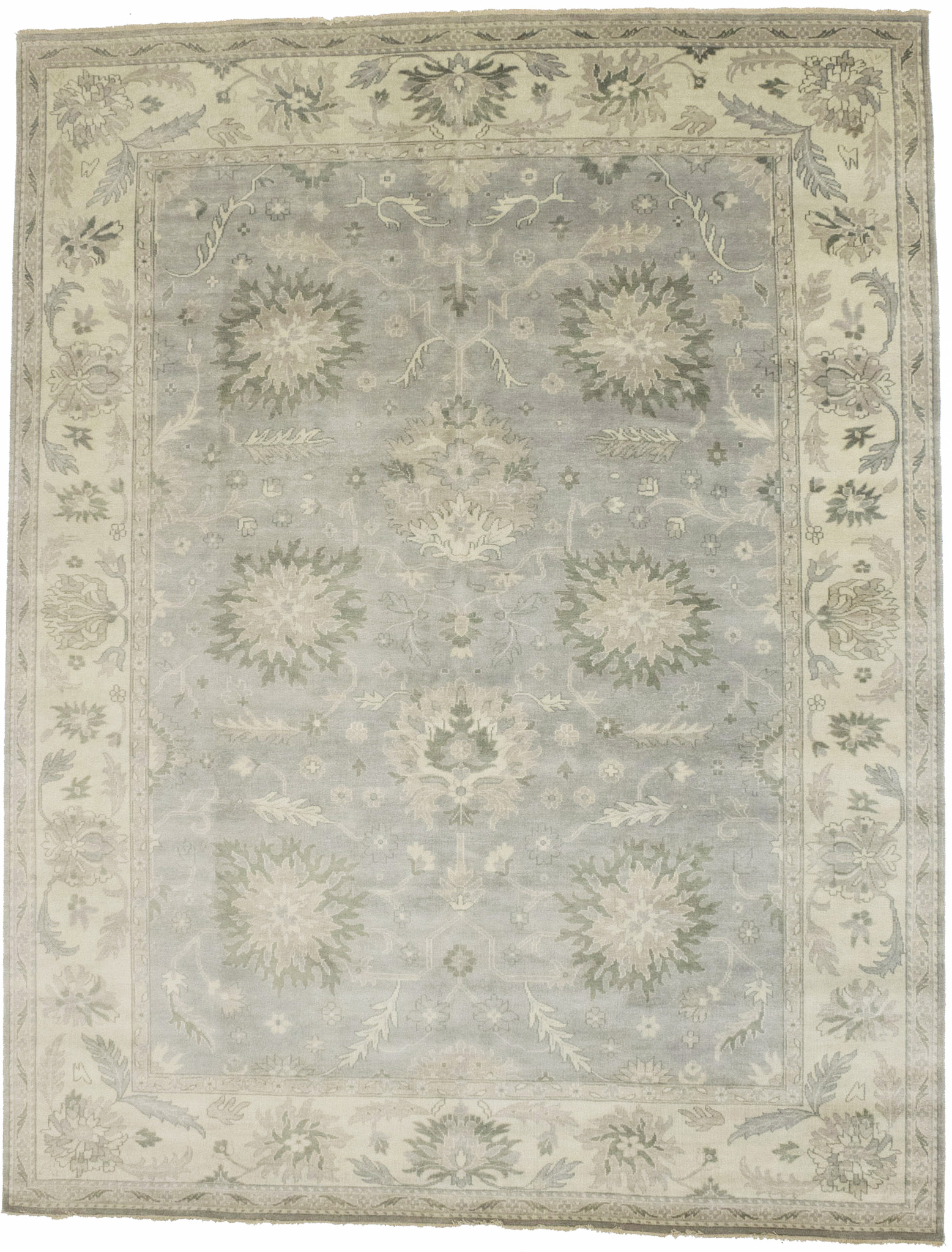 Brownish Grey Floral Peshawar 9X12 Oriental Rug