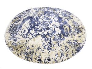 Distressed Floral Modern 6X6 Hand-Loomed Round Rug