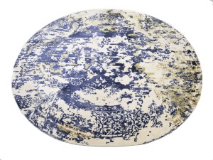 Distressed Floral Modern 6X6 Hand-Loomed Round Rug