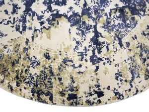 Distressed Floral Modern 6X6 Hand-Loomed Round Rug