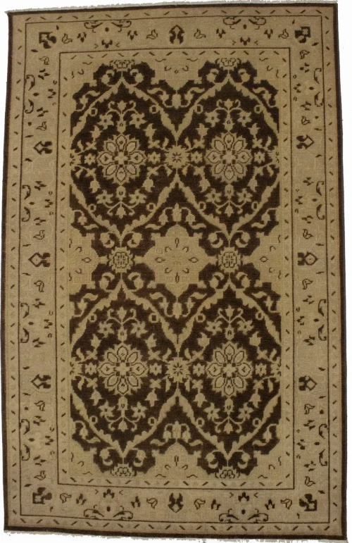 Brown Floral 5'5X8'7 Transitional Oriental Rug