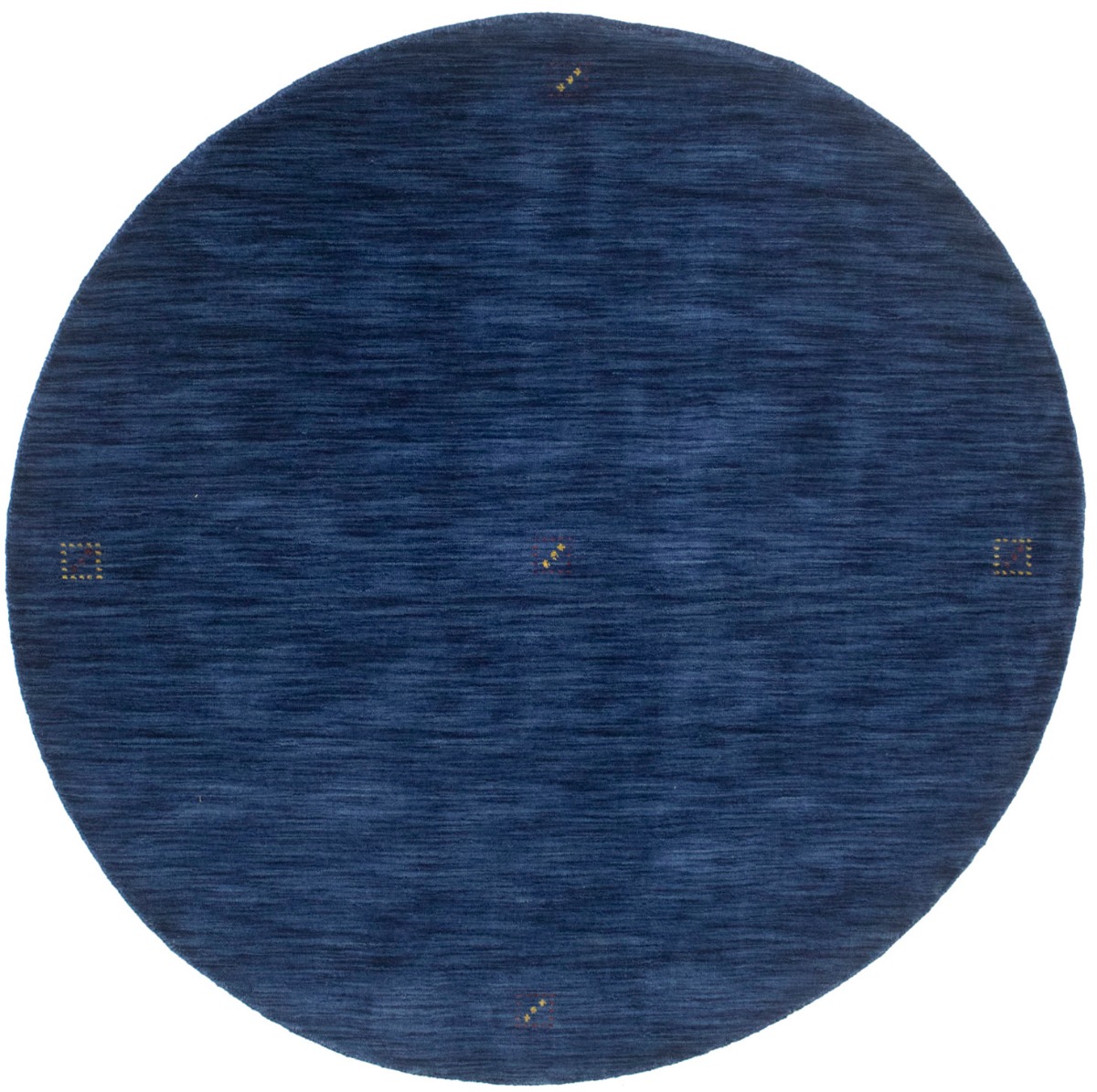 Solid Navy Blue 6X6 Oriental Modern Round Rug