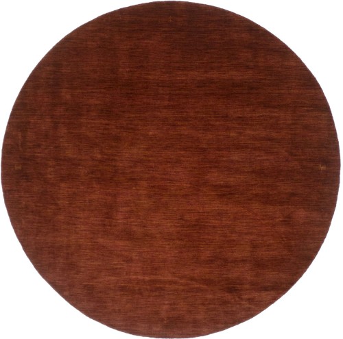 Solid Rusty Red 6X6 Oriental Modern Round Rug