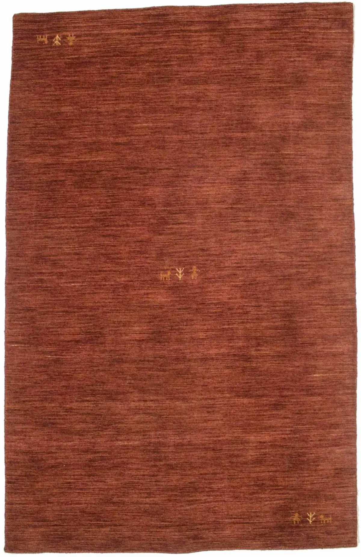 Solid Rusty Red 4X6 Oriental Modern Rug