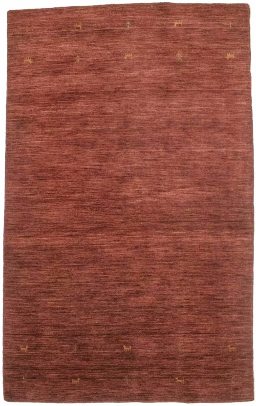 Solid Maroon Red 4X6 Oriental Modern Rug