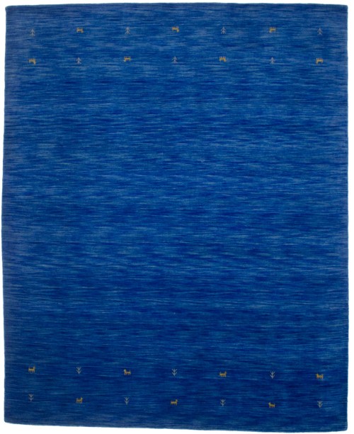 Solid Blue 8X10 Oriental Modern Rug