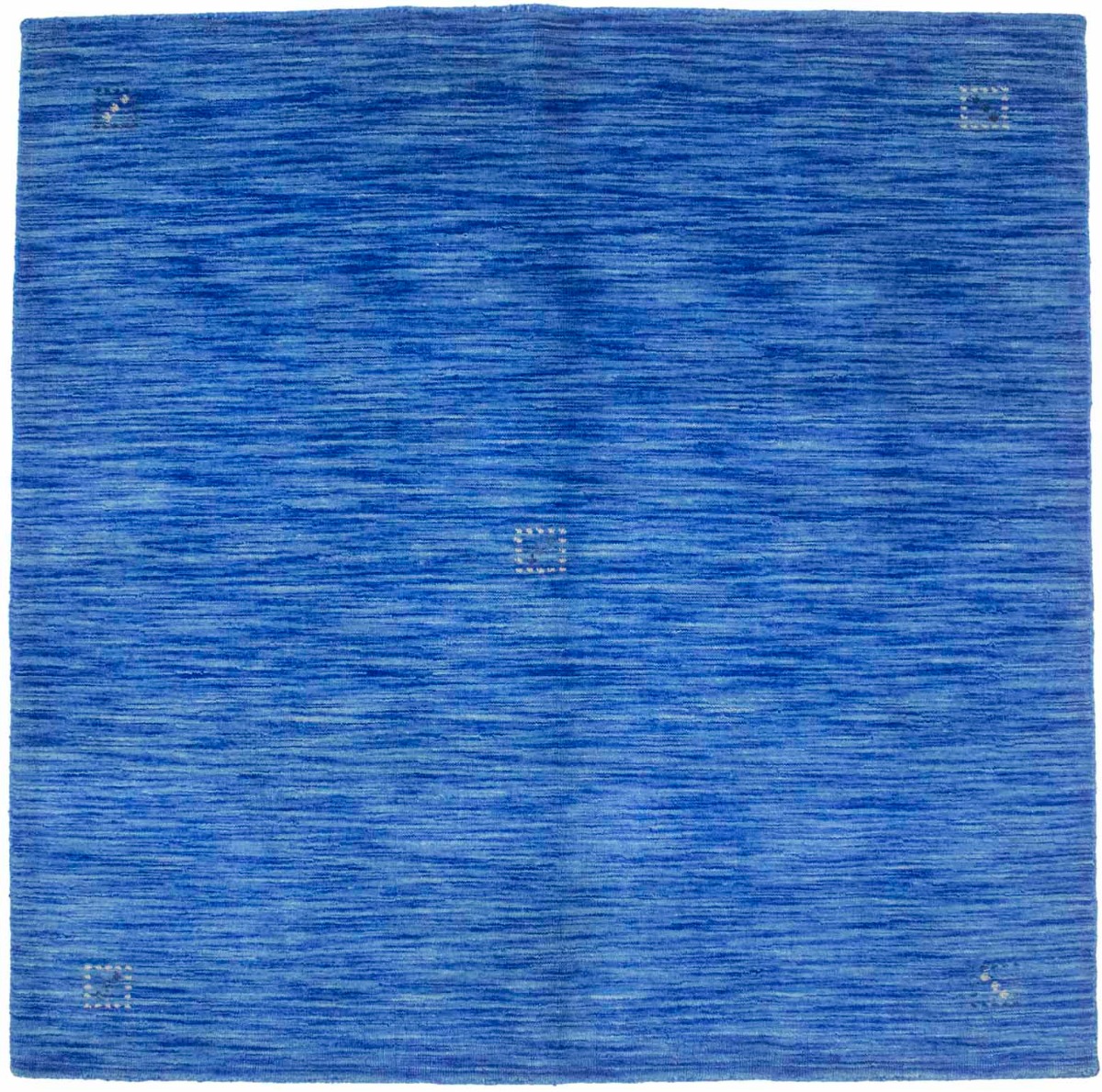 Solid Blue 5X5 Oriental Modern Square Rug