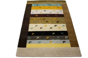 Multicolored Stripes Tribal 4X6 Indo-Gabbeh Oriental Rug