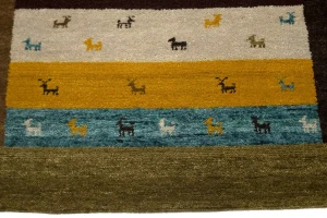 Multicolored Stripes Tribal 4X6 Indo-Gabbeh Oriental Rug
