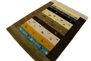 Multicolored Stripes Tribal 4X6 Indo-Gabbeh Oriental Rug