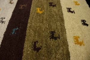 Multicolored Stripes Tribal 4X6 Indo-Gabbeh Oriental Rug