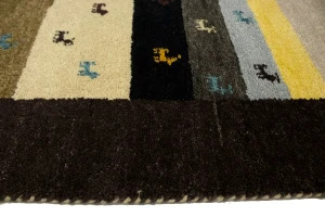 Multicolored Stripes Tribal 4X6 Indo-Gabbeh Oriental Rug