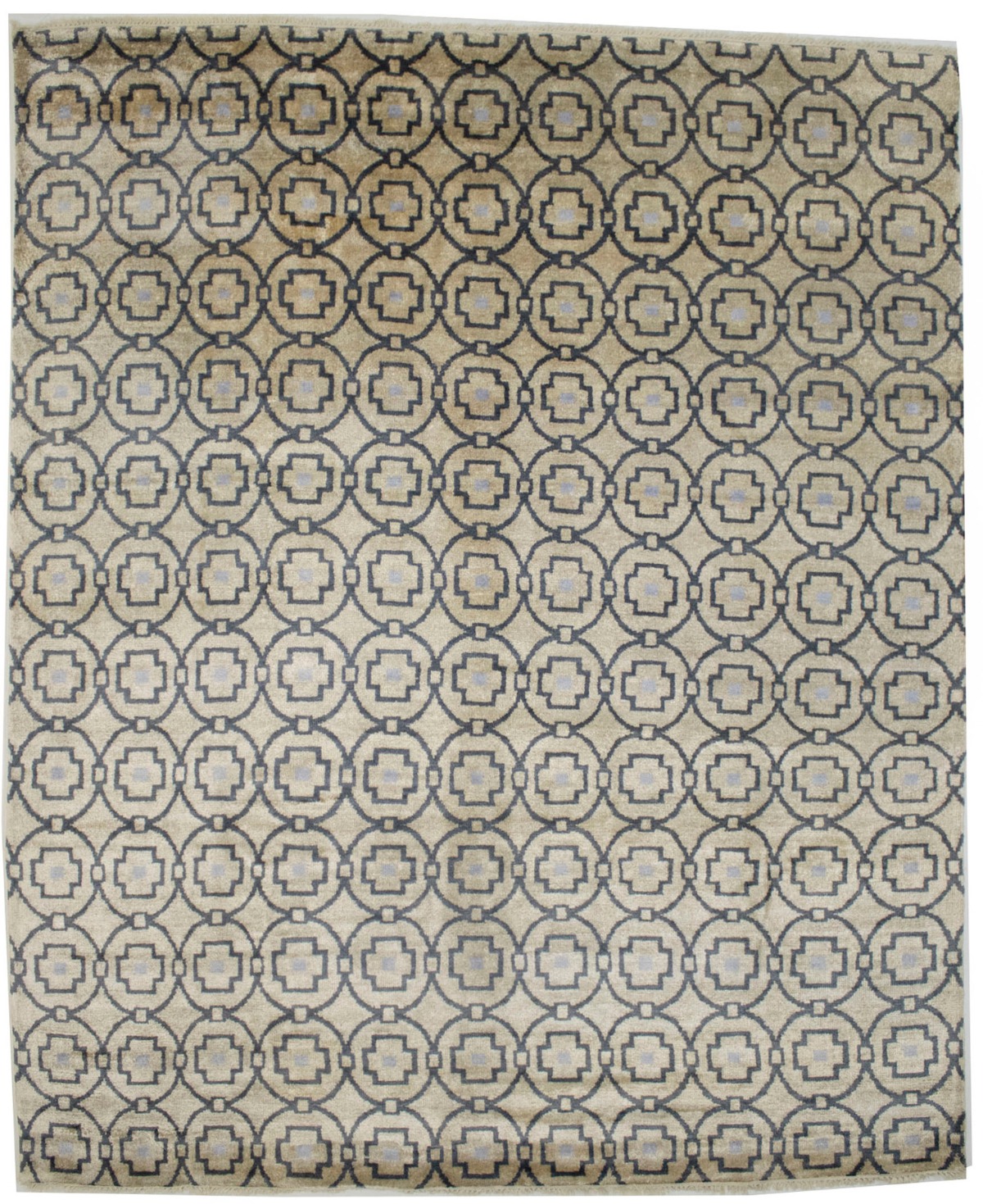 Beige Geometric 8X10 Modern Rug