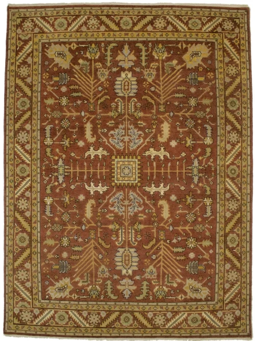 Rust Floral Tribal 9X12 Indo-Mahal Oriental Rug