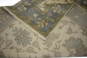 Cream Floral 8X10 Traditional Oushak Chobi Oriental Rug