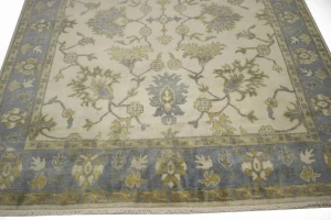 Cream Floral 8X10 Traditional Oushak Chobi Oriental Rug