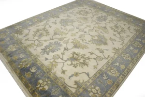 Cream Floral 8X10 Traditional Oushak Chobi Oriental Rug