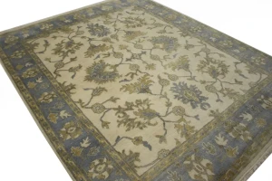 Cream Floral 8X10 Traditional Oushak Chobi Oriental Rug