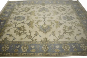 Cream Floral 8X10 Traditional Oushak Chobi Oriental Rug