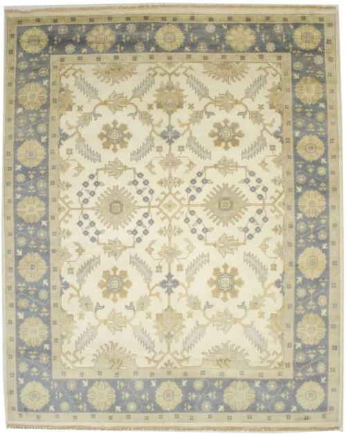 Muted Cream Floral 8X10 Traditional Oushak Chobi Oriental Rug